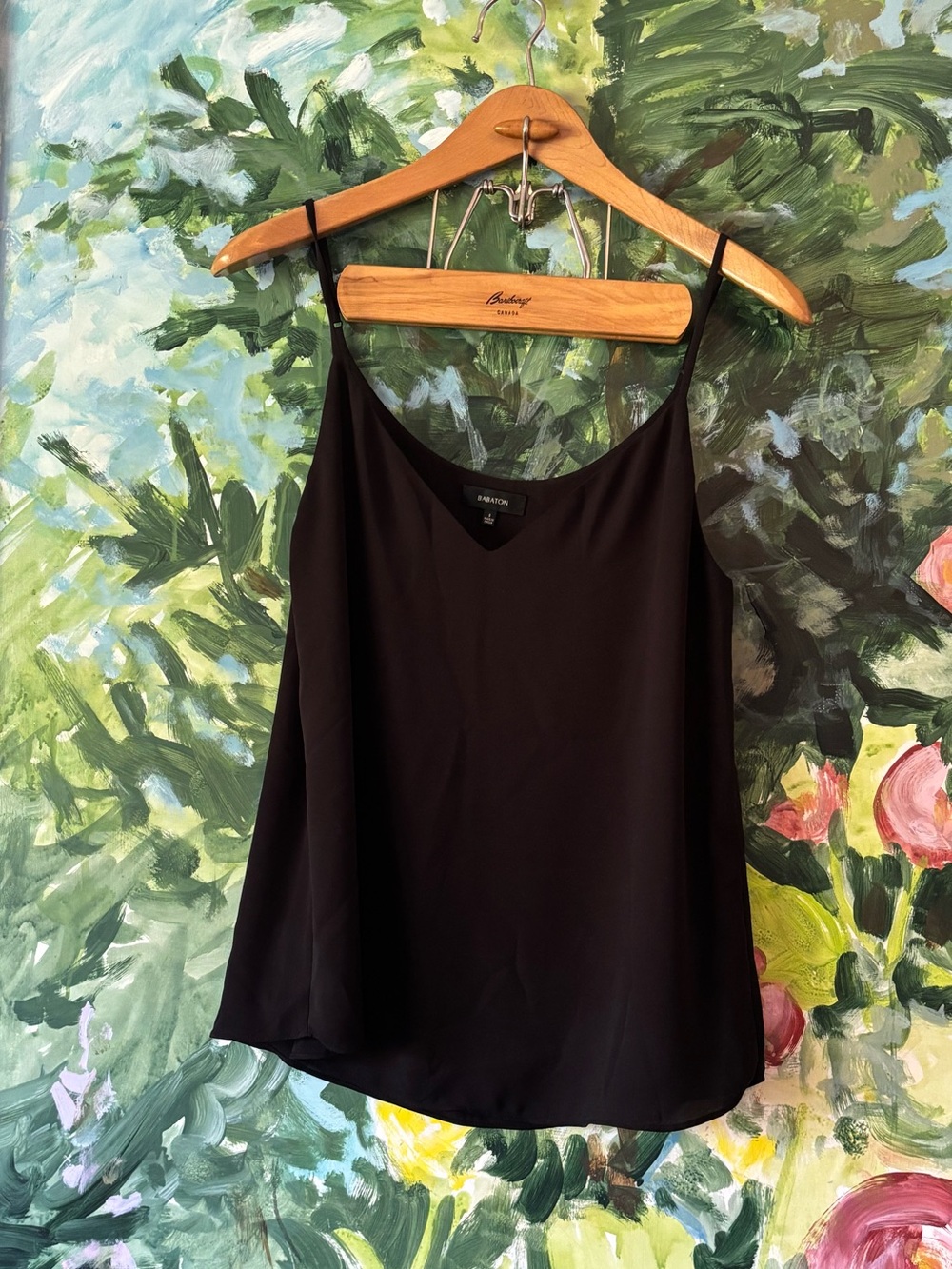 Babaton  Black Satin Cami Tank Top